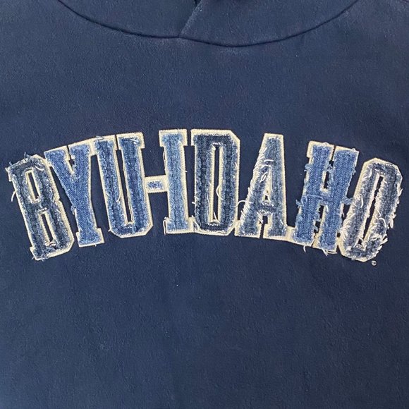 JanSport BYU-Idaho University Hoodie Women's Medium Blue Long Sleeve Sweatshirt - Picture 10 of 15